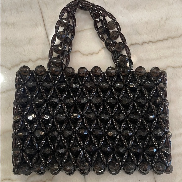 Bebe Black Mini Bag with Textured Lattice Design - Picture 2 of 11
